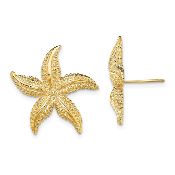 High-Quality 14K Gold Starfish Post Earrings | Stylish & Affordable Accessory-1