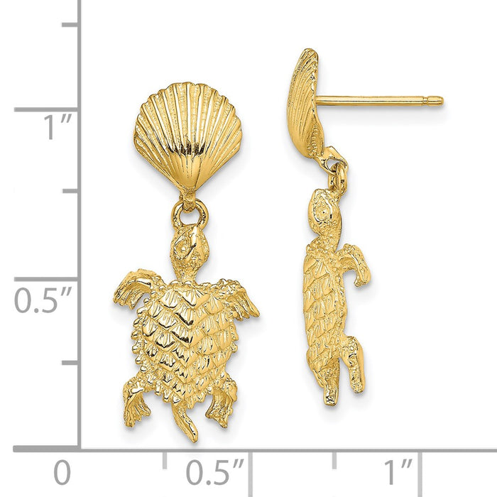 Shop Stylish 14K Gold Sea Turtle Drop Earrings | High-Quality Shell Design-4
