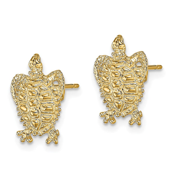 14K Gold Turtle Stud Earrings - Style GR1-1020015