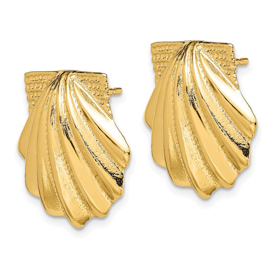 Exclusive 14K Gold Scallop Shell Earrings - Stylish Design, Affordable Luxury