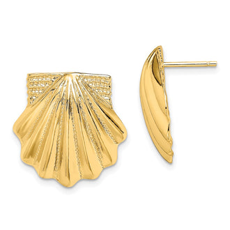Exclusive 14K Gold Scallop Shell Earrings - Stylish Design, Affordable Luxury