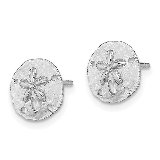Buy Stylish 14K White Gold Mini Sand Dollar Post Earrings - High-Quality Design
