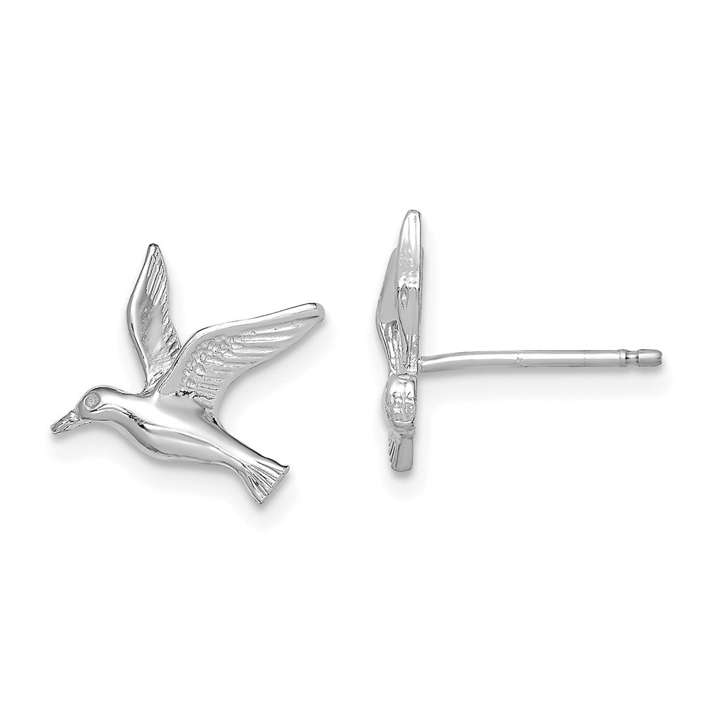 Buy Stylish Polished Seagull Post Earrings in 14K White Gold - Affordable Luxury!