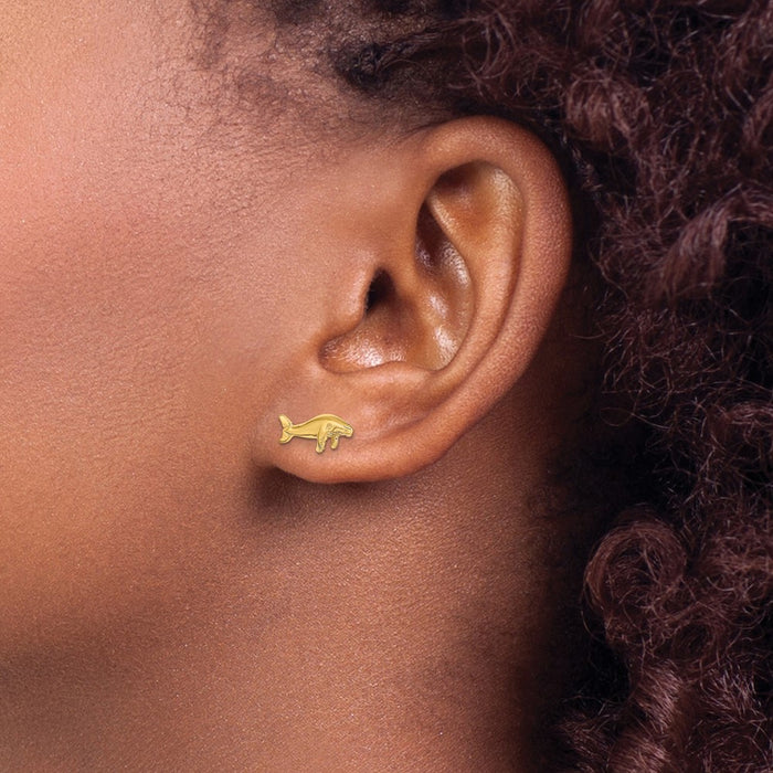 Shop 14K Gold Whale Stud Earrings - Stylish & High-Quality Design-3