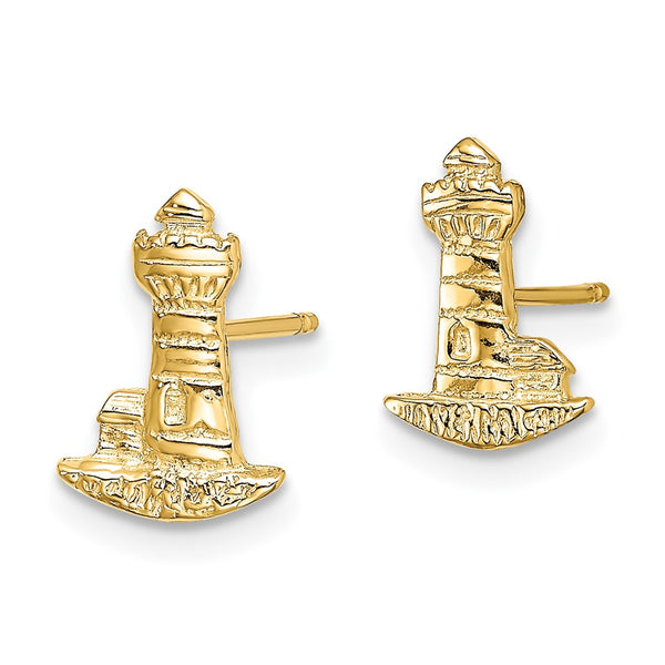 14K Gold Lighthouse Post Earrings