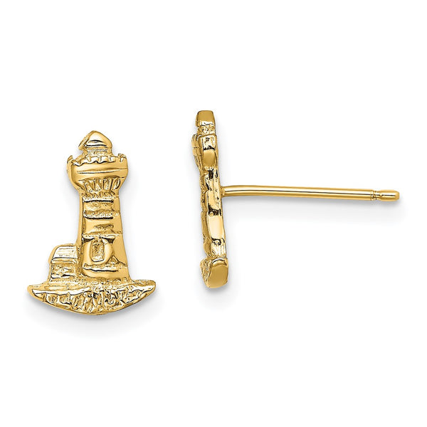 14K Gold Lighthouse Post Earrings