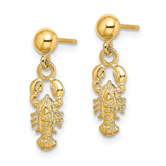 Shop Stylish 14K Gold Lobster Claw Dangle Earrings - Affordable Luxury Design