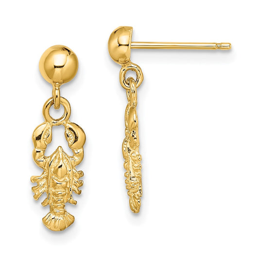 Shop Stylish 14K Gold Lobster Claw Dangle Earrings - Affordable Luxury Design