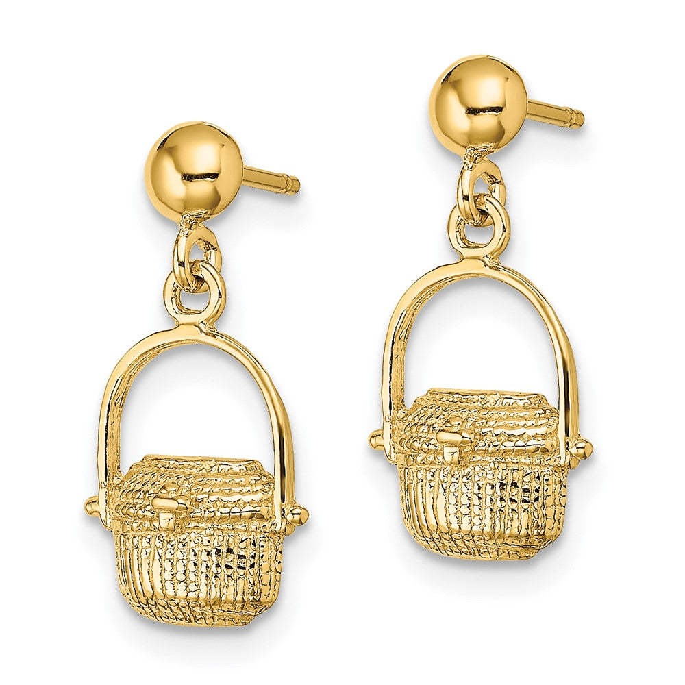 High-Quality 14K Gold Nantucket Basket Earrings | Stylish & Affordable Luxury