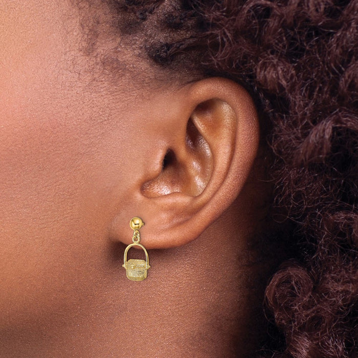 High-Quality 14K Gold Nantucket Basket Earrings | Stylish & Affordable Luxury-3