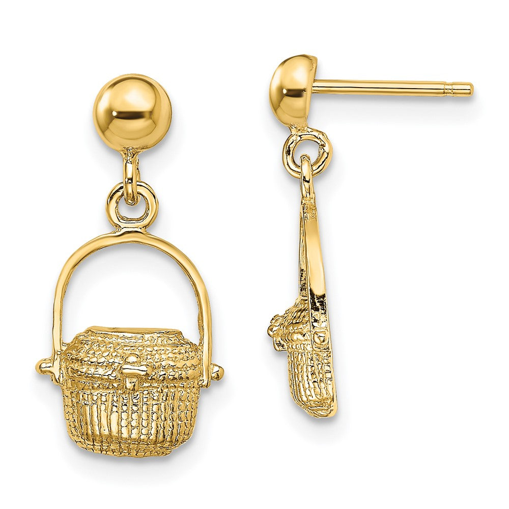 High-Quality 14K Gold Nantucket Basket Earrings | Stylish & Affordable Luxury