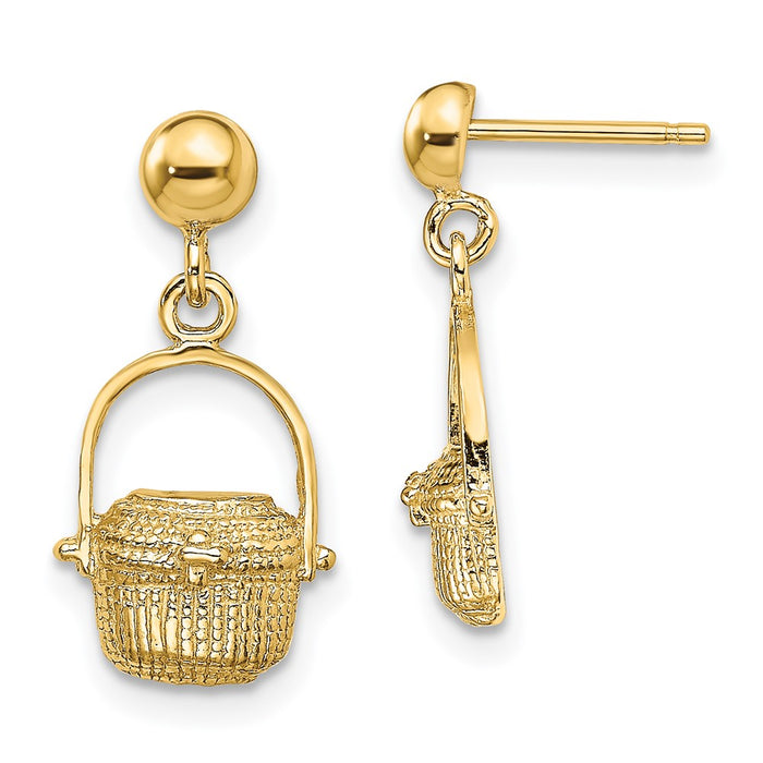High-Quality 14K Gold Nantucket Basket Earrings | Stylish & Affordable Luxury-1