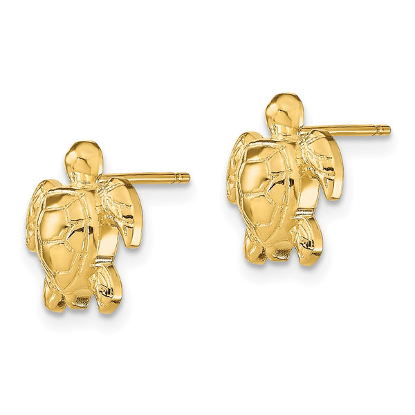 14K Gold Turtle Stud Earrings - Style GR1-1020031