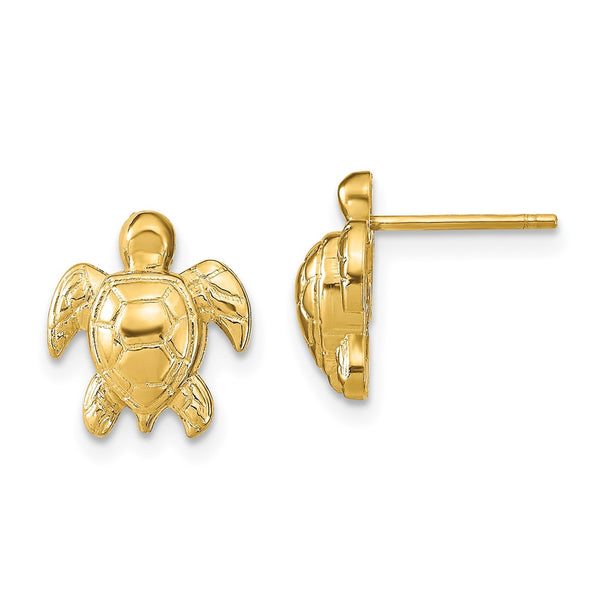 14K Gold Turtle Stud Earrings - Style GR1-1020031