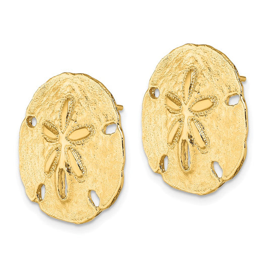 Exclusive 14K Gold Polished Sand Dollar Stud Earrings - Stylish Value at 0.85mm
