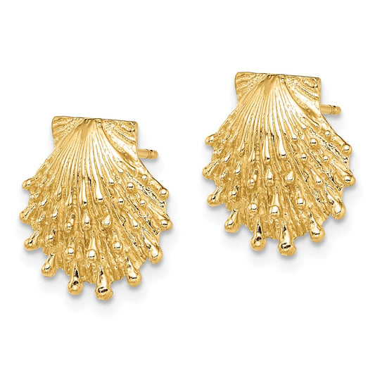 Buy Stylish 14K Gold Lion's Paw Shell Stud Earrings - Luxury Accessory, 0.85mm