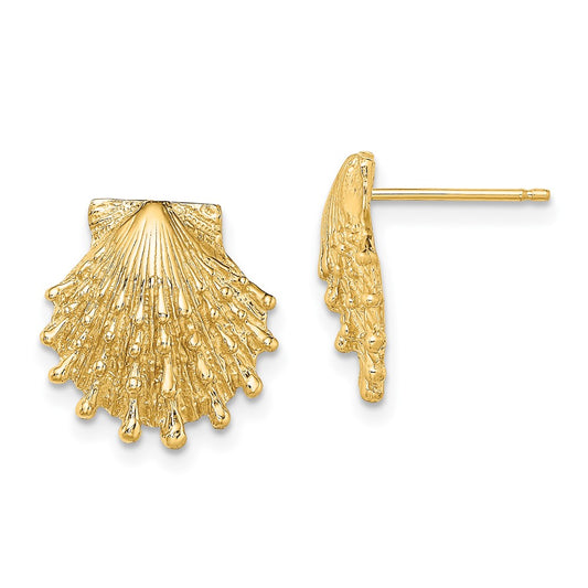 Buy Stylish 14K Gold Lion's Paw Shell Stud Earrings - Luxury Accessory, 0.85mm