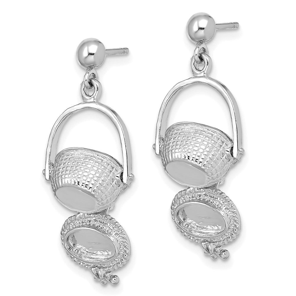 Buy Stylish 14K White Gold 3D Nantucket Basket Drop Earrings - Elegant Value