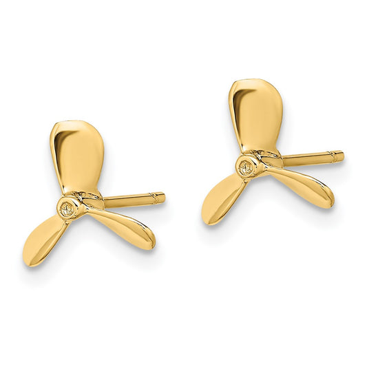Buy Stylish 14K Gold Propeller Post Earrings - .85mm, Luxury Appeal!