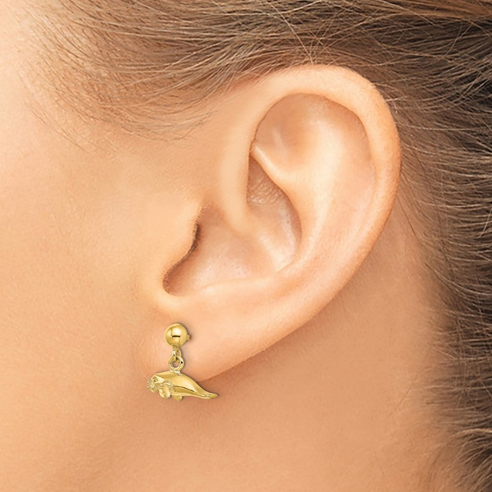 Buy Exclusive 14K Gold Mini Manatee Dangle Earrings - Stylish & Lightweight