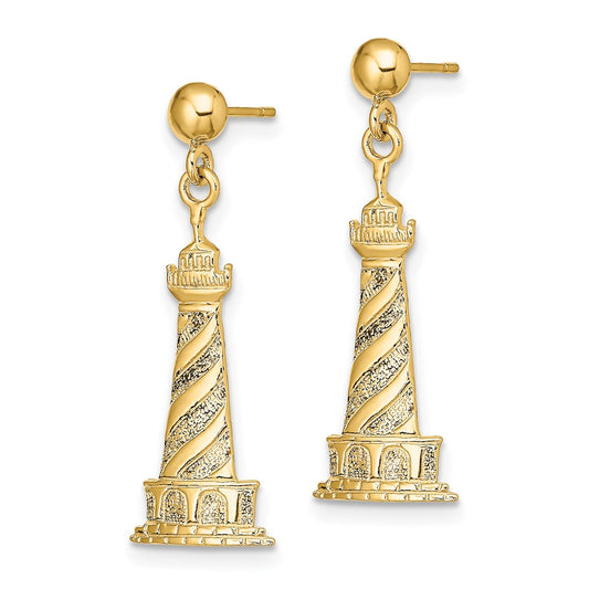 Shop Stylish 14K Gold Cape Hatteras Lighthouse Earrings - Affordable Luxury