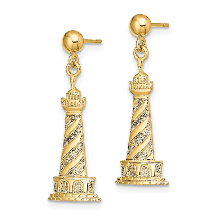Shop Stylish 14K Gold Cape Hatteras Lighthouse Earrings - Affordable Luxury-2