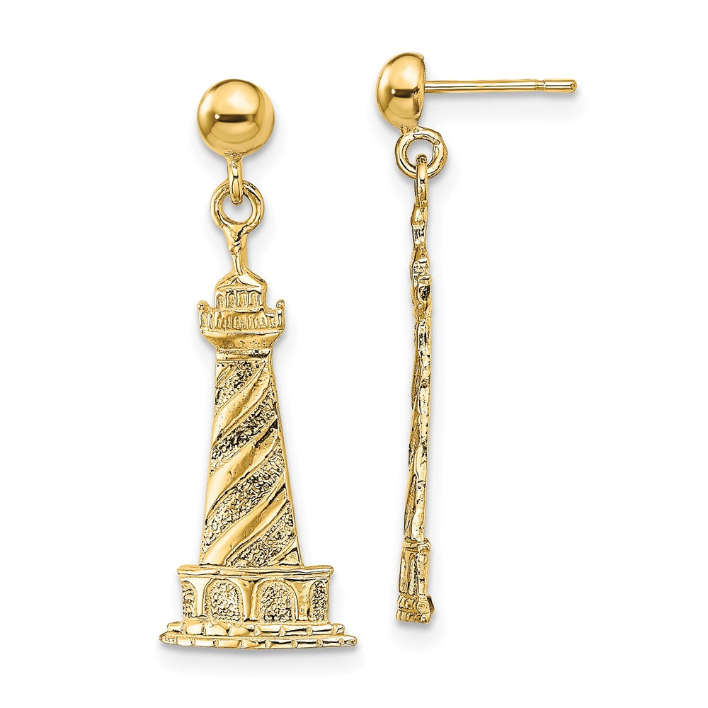 Shop Stylish 14K Gold Cape Hatteras Lighthouse Earrings - Affordable Luxury