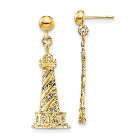 Shop Stylish 14K Gold Cape Hatteras Lighthouse Earrings - Affordable Luxury