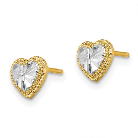 Buy Stylish 14K Gold & Rhodium Plated Heart Drop Earrings - Luxury Jewelry!