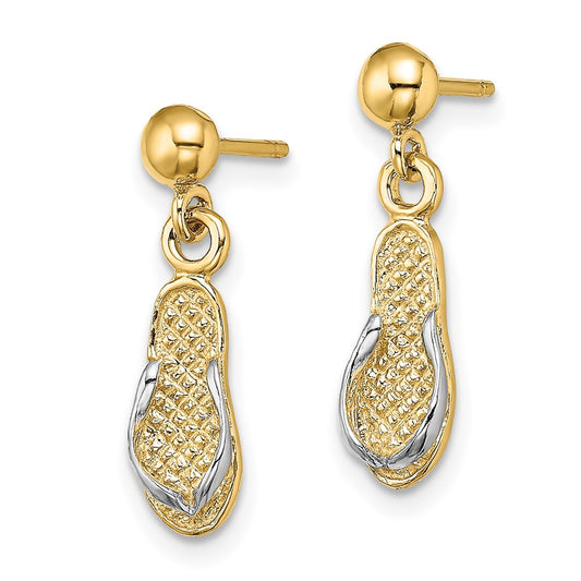 Buy Stylish 14K Gold & Rhodium Flip Flop Dangle Earrings | Exclusive Value!