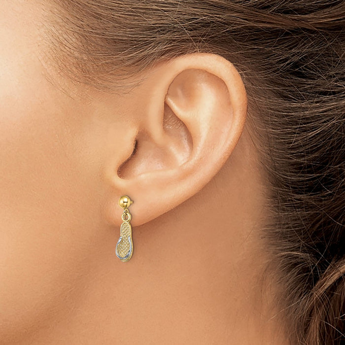 Buy Stylish 14K Gold & Rhodium Flip Flop Dangle Earrings | Exclusive Value!-3