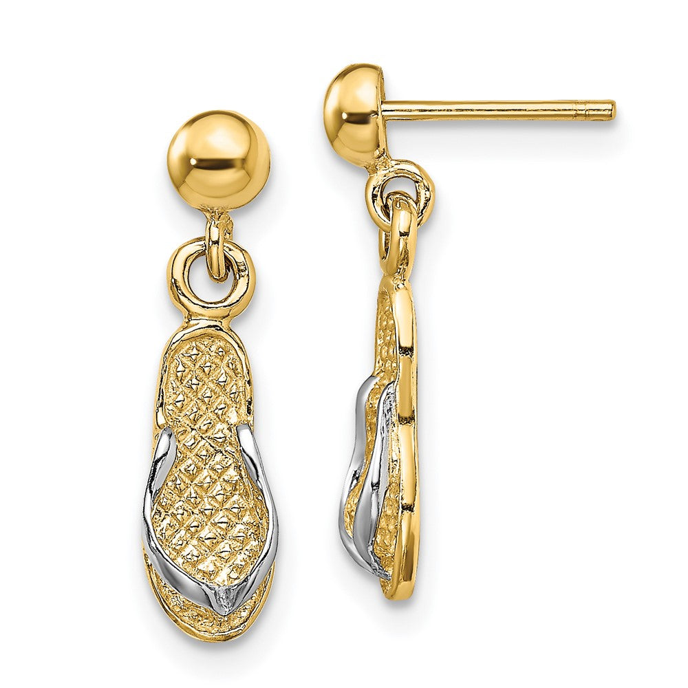 Buy Stylish 14K Gold & Rhodium Flip Flop Dangle Earrings | Exclusive Value!