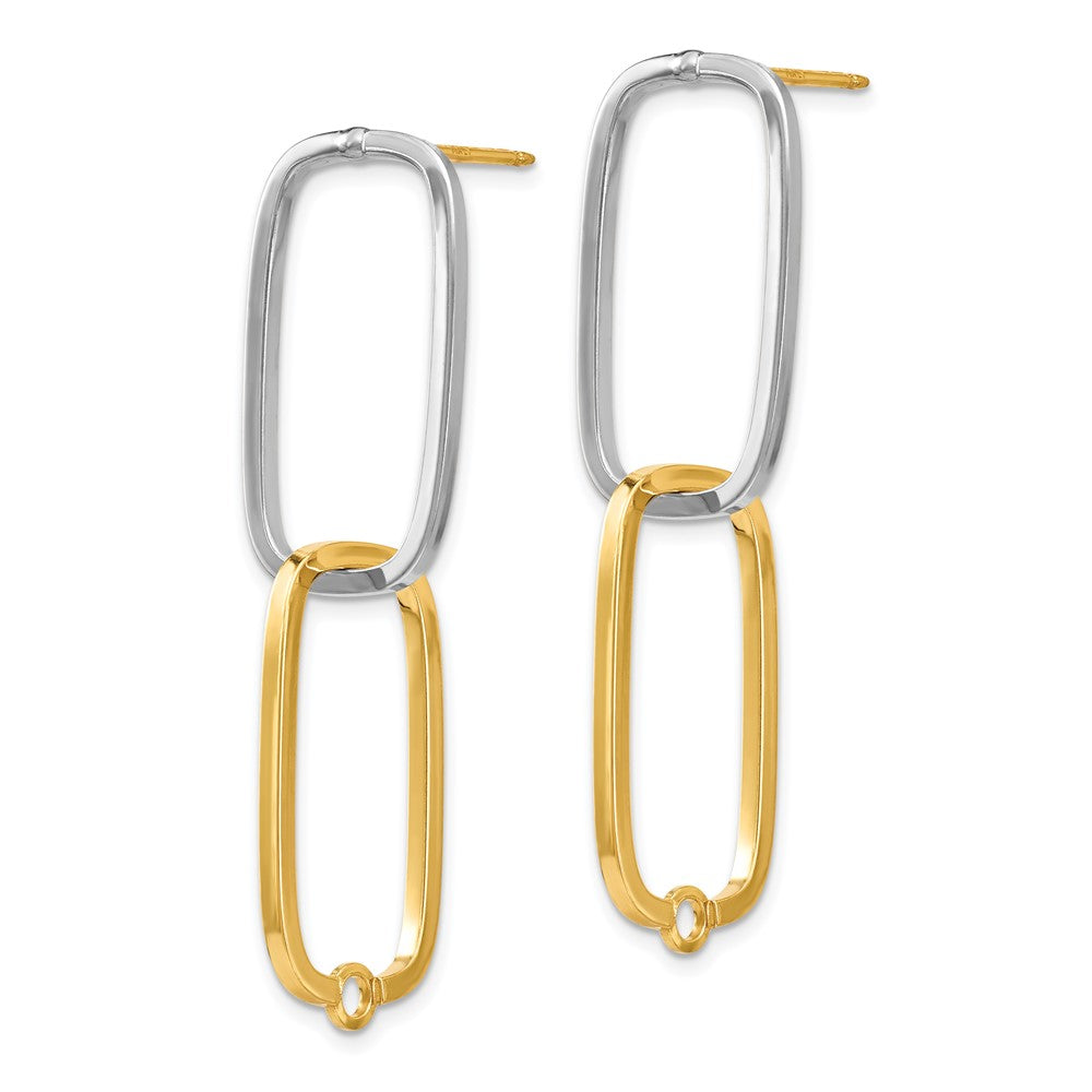 Buy Designer 14K Two-Tone Rectangle Stud Earrings - Stylish & Affordable Luxury