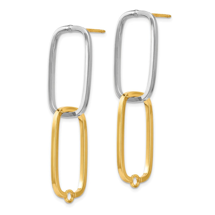 Buy Designer 14K Two-Tone Rectangle Stud Earrings - Stylish & Affordable Luxury-6