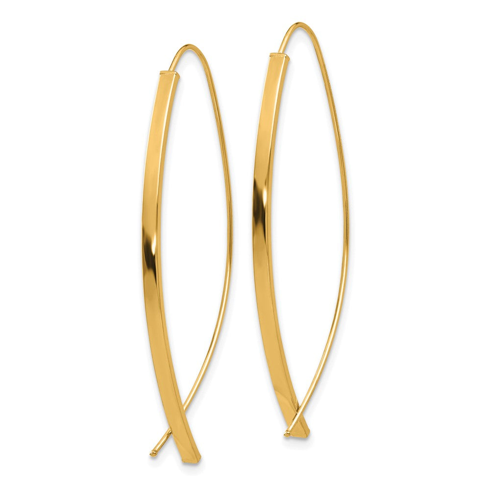 Exclusive 14K Gold 1.75mm Square Tube Wire Threader Earrings - Stylish Value