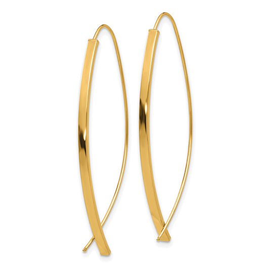 Exclusive 14K Gold 1.75mm Square Tube Wire Threader Earrings - Stylish Value