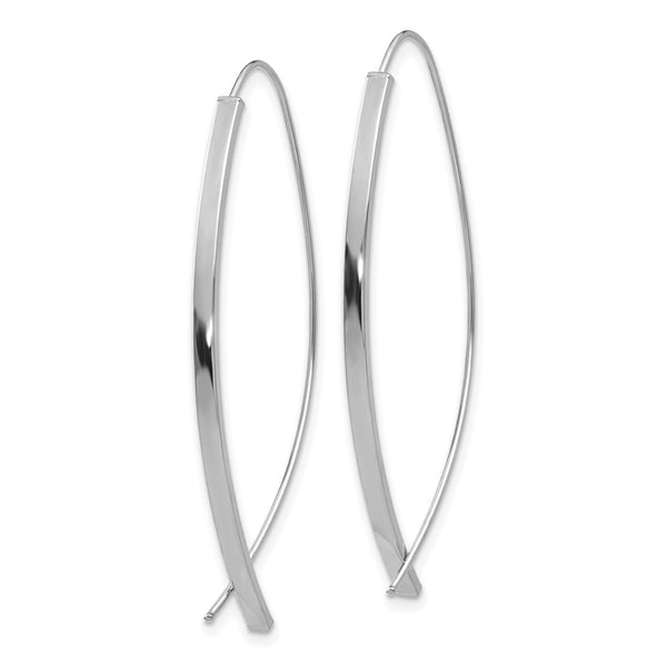 14K White Gold 1.75mm Square Tube Threader Earrings