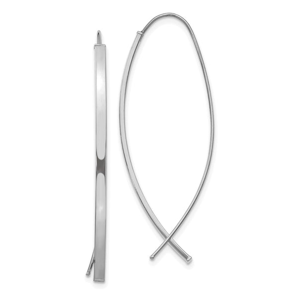 14K White Gold 1.75mm Square Tube Threader Earrings