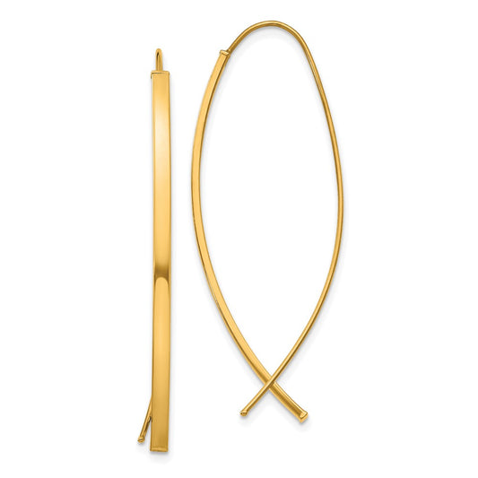Exclusive 14K Gold 1.75mm Square Tube Wire Threader Earrings - Stylish Value