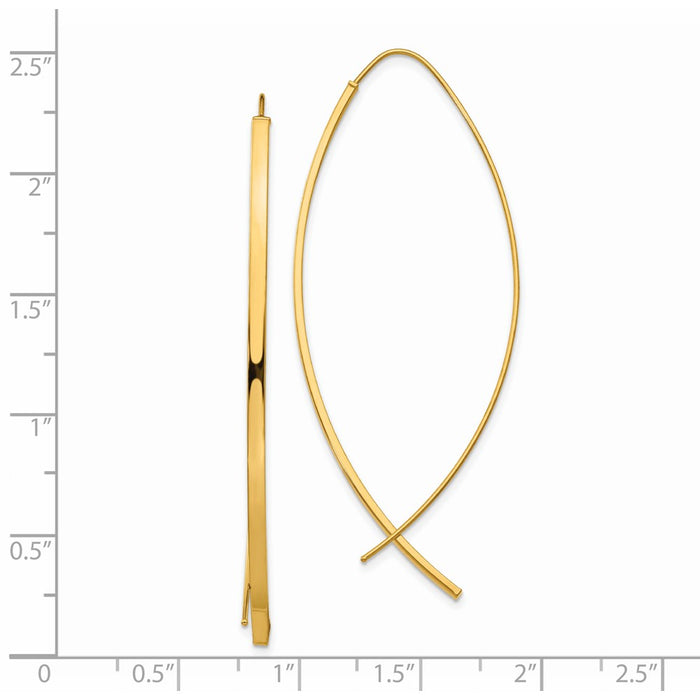 Shop Stylish 14K Gold Threader Earrings | 1.75mm Square Tube Design-3