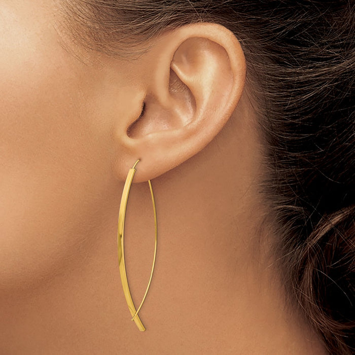 Shop Stylish 14K Gold Threader Earrings | 1.75mm Square Tube Design-4
