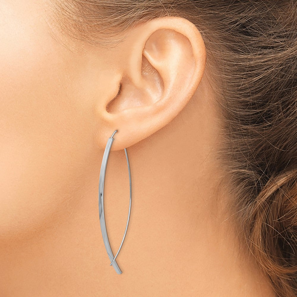High-quality 14K White Gold 1.75mm Threader Earrings - Stylish & Affordable