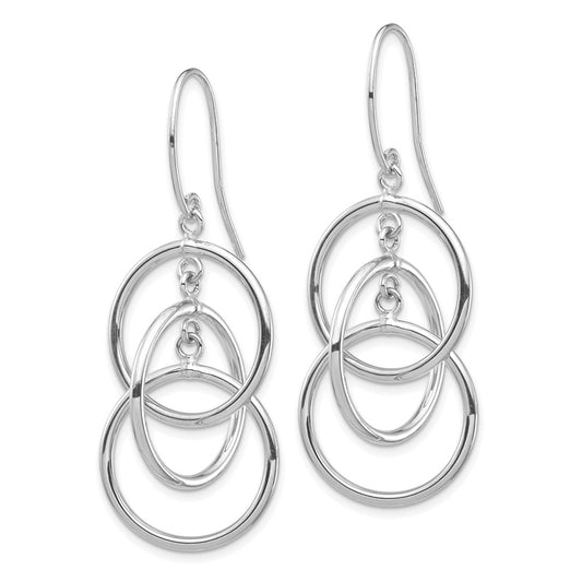 Buy Stylish 14K White Gold Polished Circle Drop Earrings - Affordable Luxury!