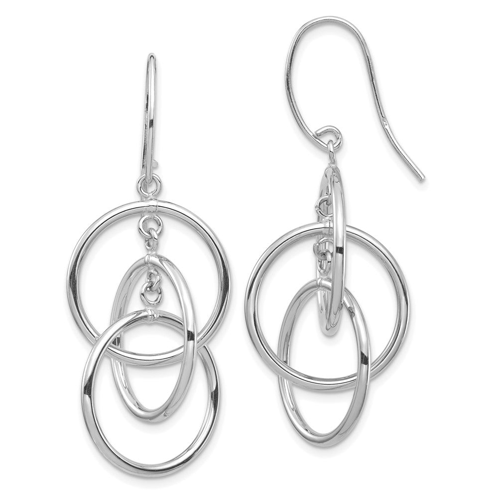 Buy Stylish 14K White Gold Polished Circle Drop Earrings - Affordable Luxury!