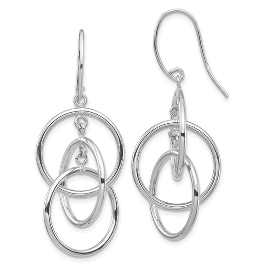 Buy Stylish 14K White Gold Polished Circle Drop Earrings - Affordable Luxury!