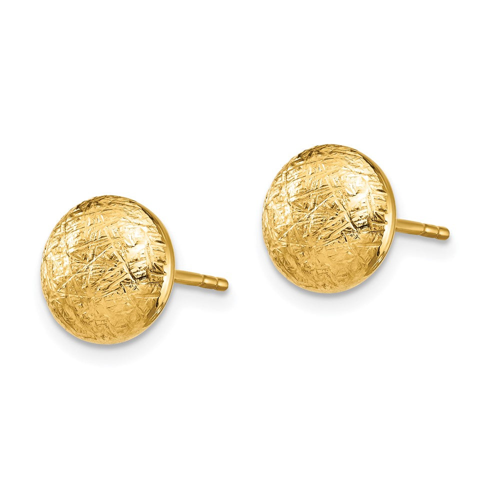 High-Quality 14K Gold Hollow Post Earrings - Stylish Scratch Finish Value