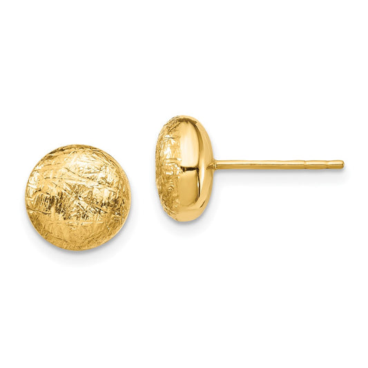 High-Quality 14K Gold Hollow Post Earrings - Stylish Scratch Finish Value