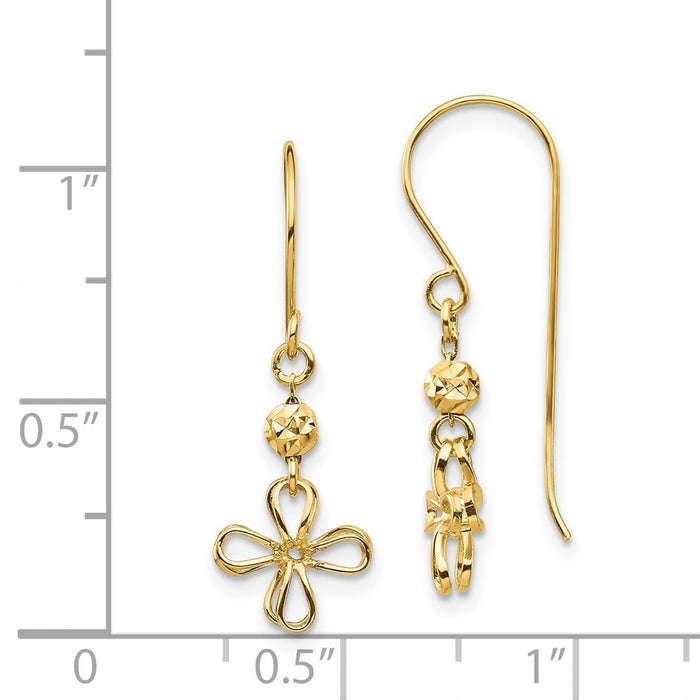 Shop Stylish 14K Gold Open Clover Drop Earrings - 0.85mm Luxury Design-4