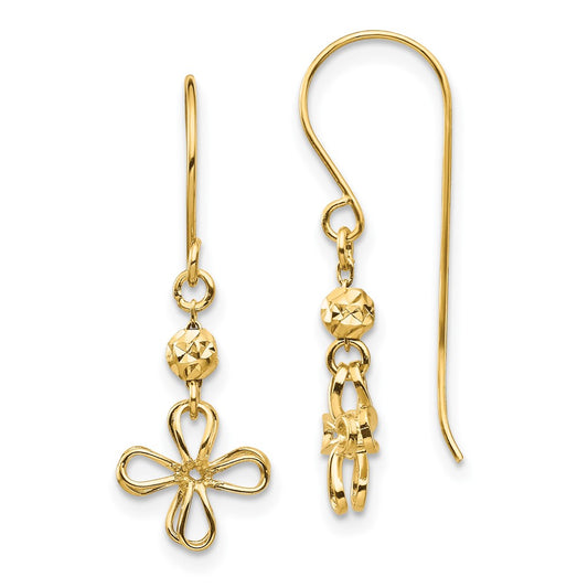Shop Stylish 14K Gold Open Clover Drop Earrings - 0.85mm Luxury Design