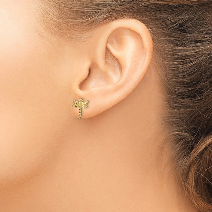 Shop 14K Gold Dragonfly Stud Earrings - Stylish & Lightweight at an Affordable Price-3
